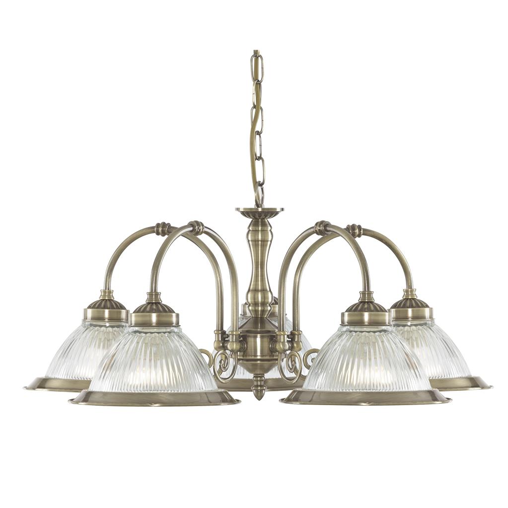 Vintage Style 3/5Lt Multi-Arm Pendant Light - Antique Brass & Satin Silver Finish for Kitchen Island, Dining Room, or Bar Lighting