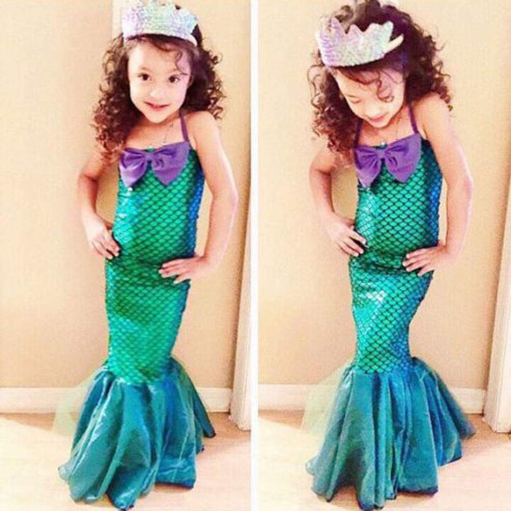 Best Girls Mermaid Princess Dress for Summer & Halloween - Kids Ariel Fishtail Costume for Parties, Cosplay & Dress-Up Playtime