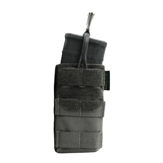 Agilite AG1 5.56 Single Magazine Pouch - Tactical Molle-Compatible Rifle Magazine Holder for AR-15, M4 - Perfect for Military, Law Enforcement & Airsoft Use