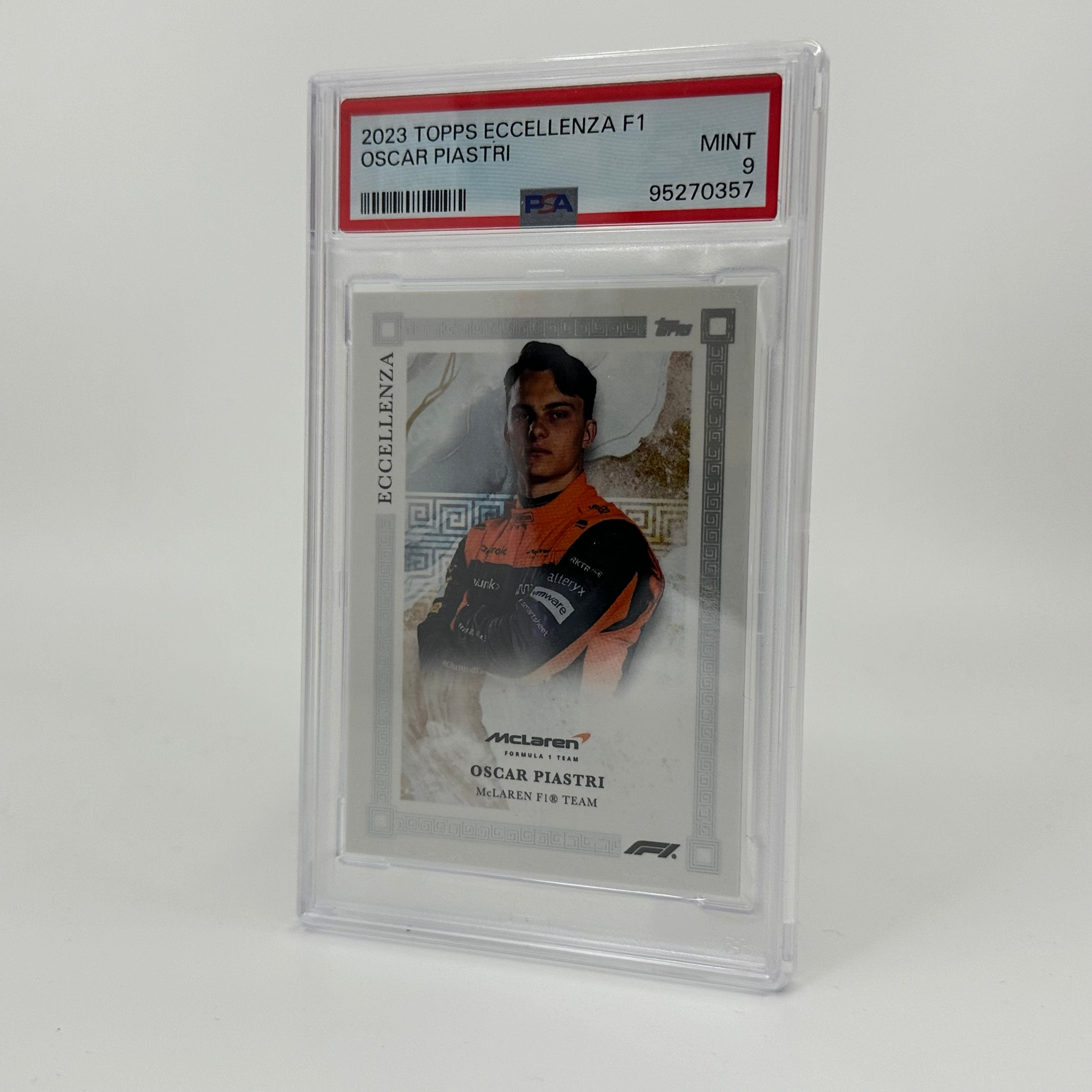PSA 9 Graded Oscar Piastri 2023 Topps Eccellenza F1 Racing Card - Perfect for Collectors & Formula 1 Fans Display