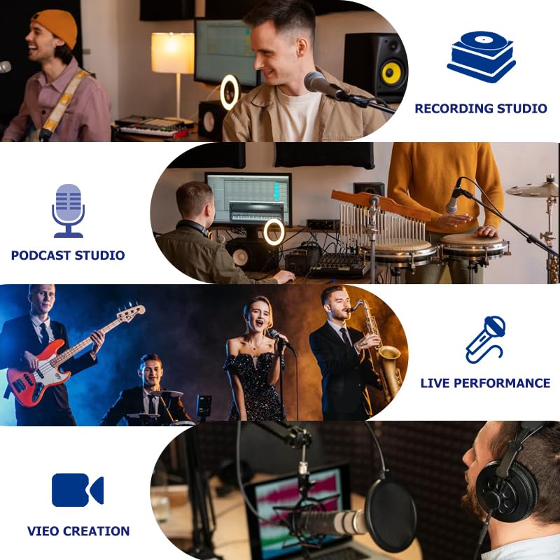 Professional 28dB Gain Microphone Preamp - Dynamic & Passive Ribbon Mic Booster Preamplifier for Studio Recording, Podcasting & Live Performances