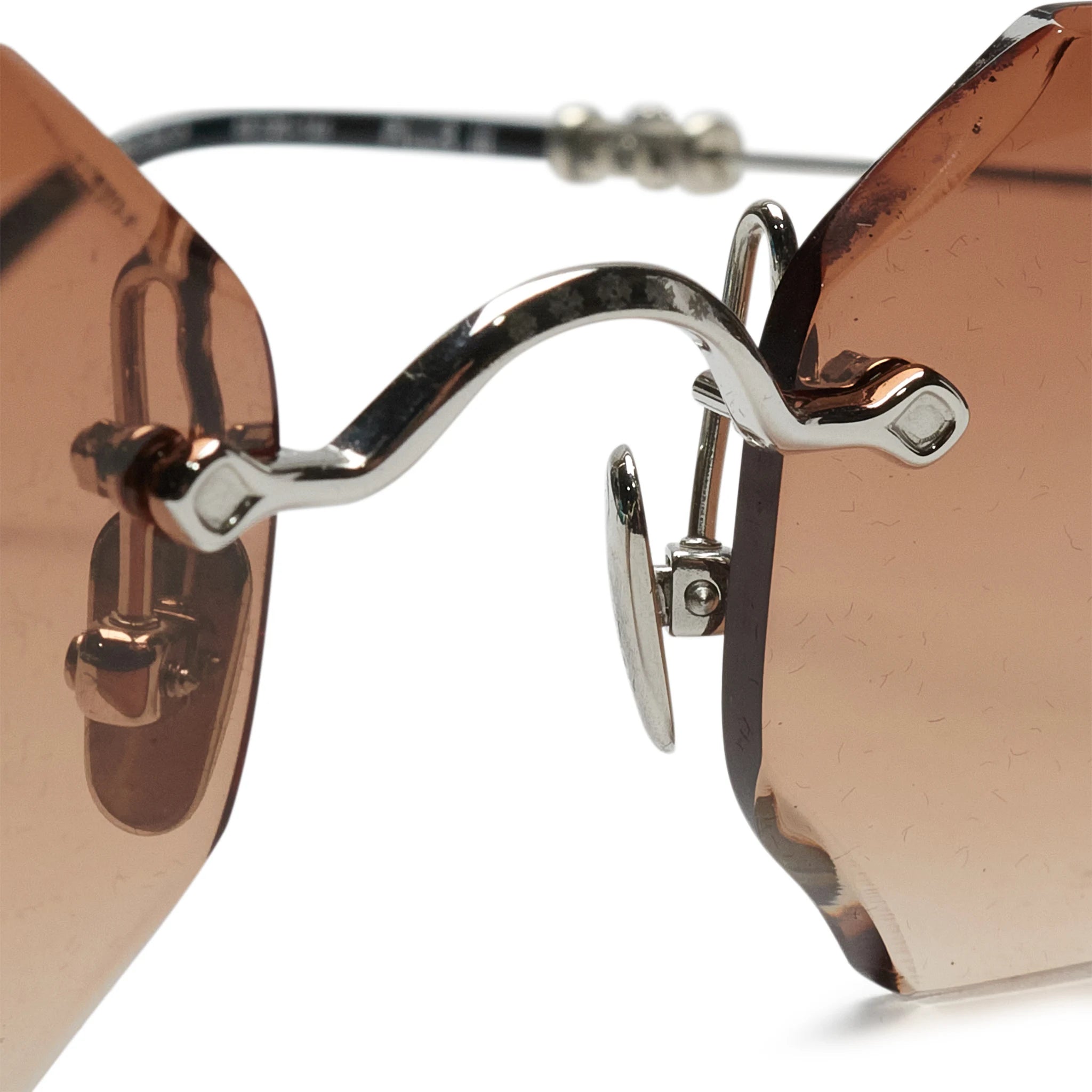 Chrome Hearts Pills III Custom Silver Brown Diamond Cut Sunglasses - Luxury Designer Shades for Men & Women - Perfect for Outdoor Activities, Fashion Events & Summer Style