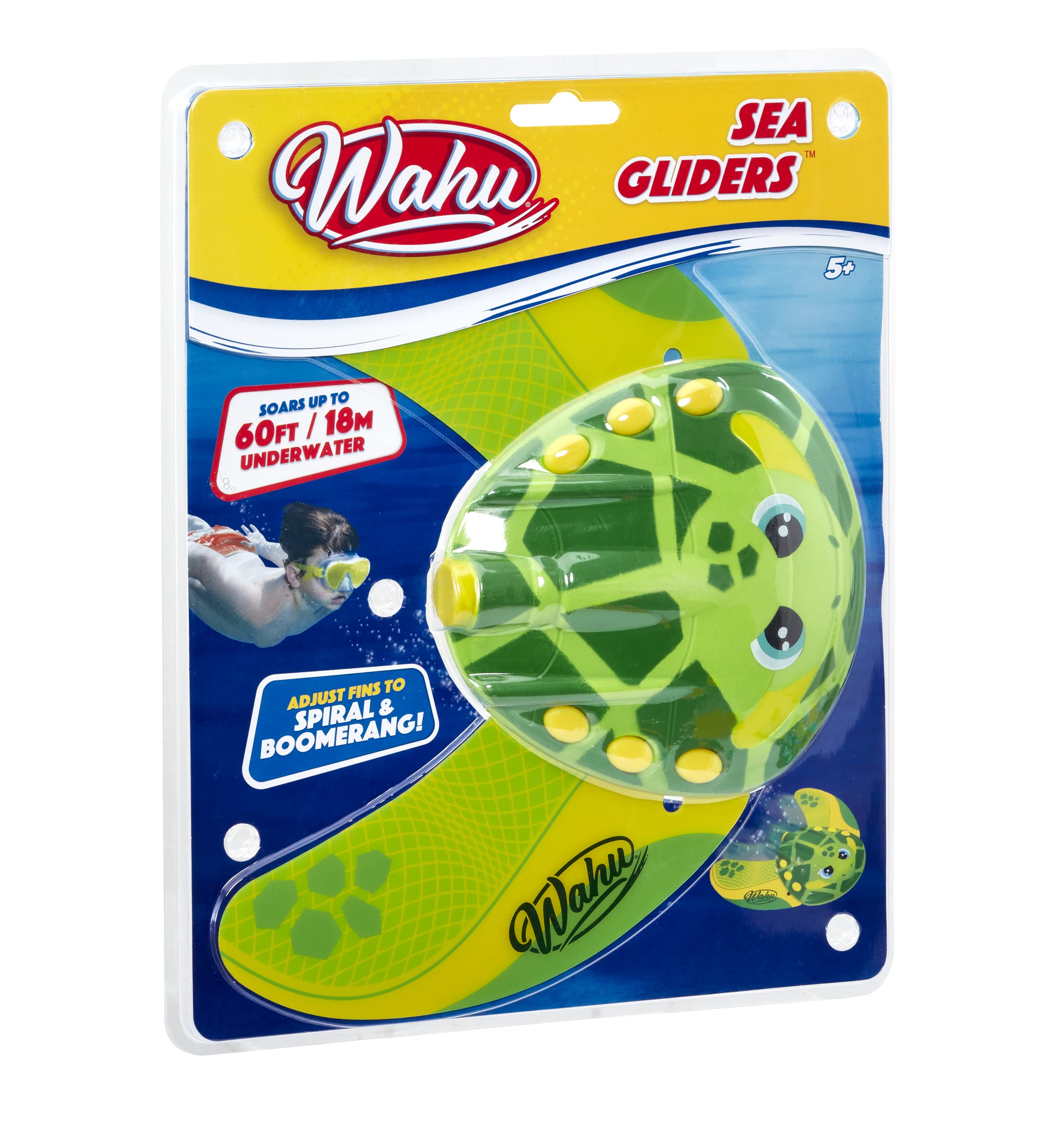 Wahu Sea Gliders Turtle - Self-Propelled Jet Pool Toy with Adjustable Fins, Underwater Diving Toy That Glides Up to 60 Feet - Perfect for Kids Pool Parties, Swimming Lessons & Summer Water Play