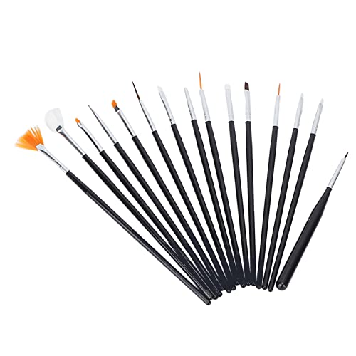 Professional Nail Art Brushes Set - Variety of Shapes for Drawing Lines & Detailing - Comfortable Grip & Dense Bristles - Perfect for Nail Salon, DIY Manicure & Home Nail Art Designs