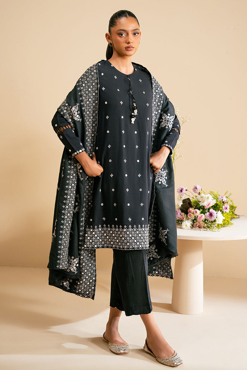 Monochrome Haze 2-Piece Set (Shirt & Dupatta) - Stylish Ethnic Outfit for Women | Perfect for Festivals, Weddings & Special Occasions