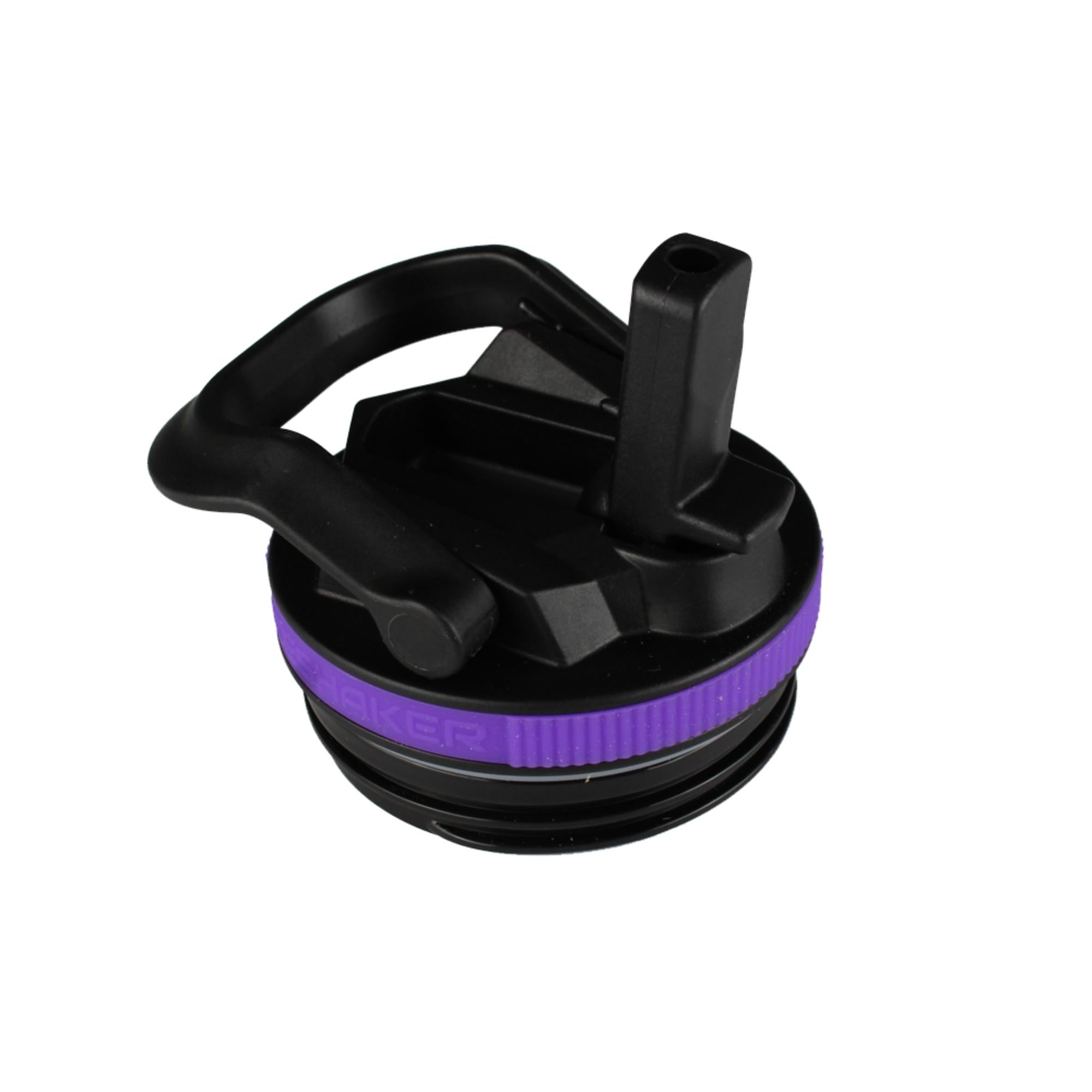 14oz & 20oz Sport Water Bottle Lids - Black with Purple Band Replacement Caps for Gym, Hiking & Outdoor Activities