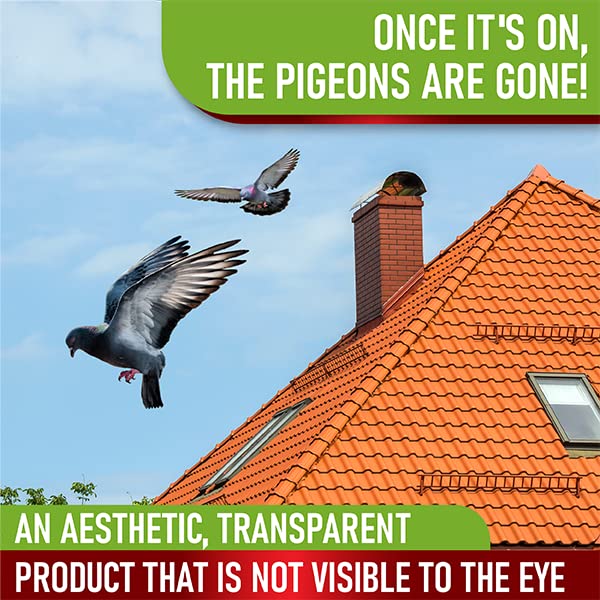 Pigeon & Bird Control Kit - Effective Bird Deterrent for Rooftops, Patios, Windowsills & Fences - Shock Tape & Electronic Charger Set - Humane Alternative to Bird Spikes - Perfect for Home, Garden & Commercial Use