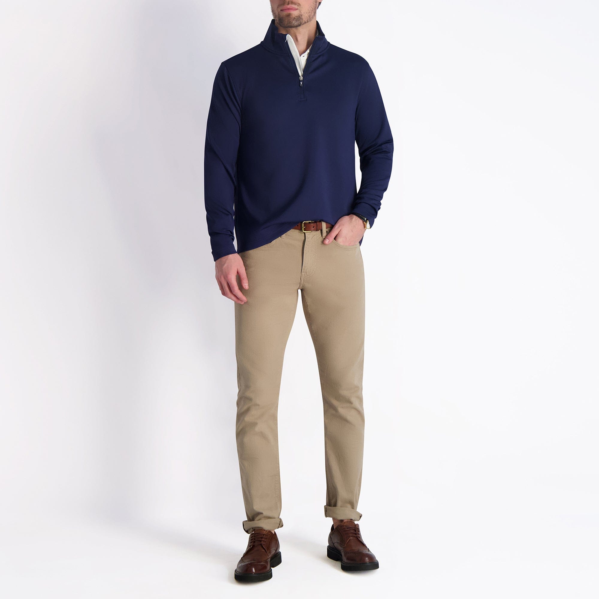 COUGHLIN Men's Quarter Zip Pullover Sweater - Lightweight & Comfortable for Casual Wear, Office, and Outdoor Activities