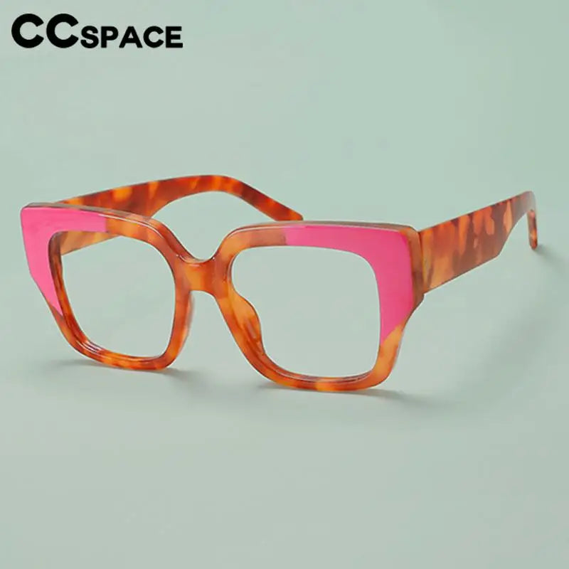 CCspace Women's Full Rim Large Square Plastic Reading Glasses R57129 - Fashionable Blue Light Blocking Readers for Work, Reading & Computer Use