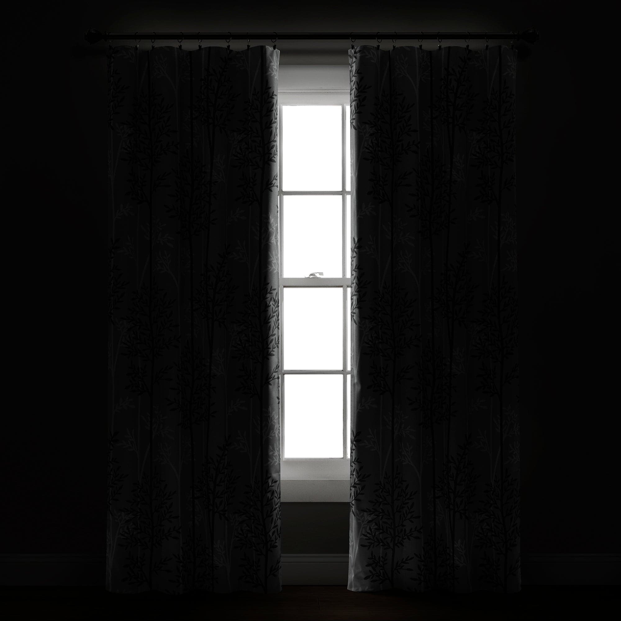 Blackout Curtain Panels with Rod Pocket - Thermal Insulated Linear Tree Design for Bedroom & Living Room - Noise Reducing & Energy Saving Window Treatments