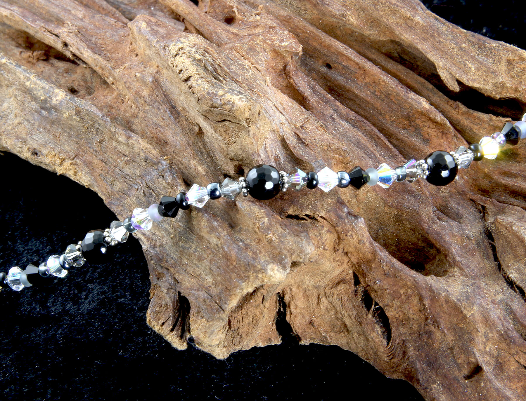 Black Onyx Gemstone Beaded Anklet Bracelet for Women - Elegant Adjustable Ankle Jewelry for Yoga, Meditation & Boho Fashion