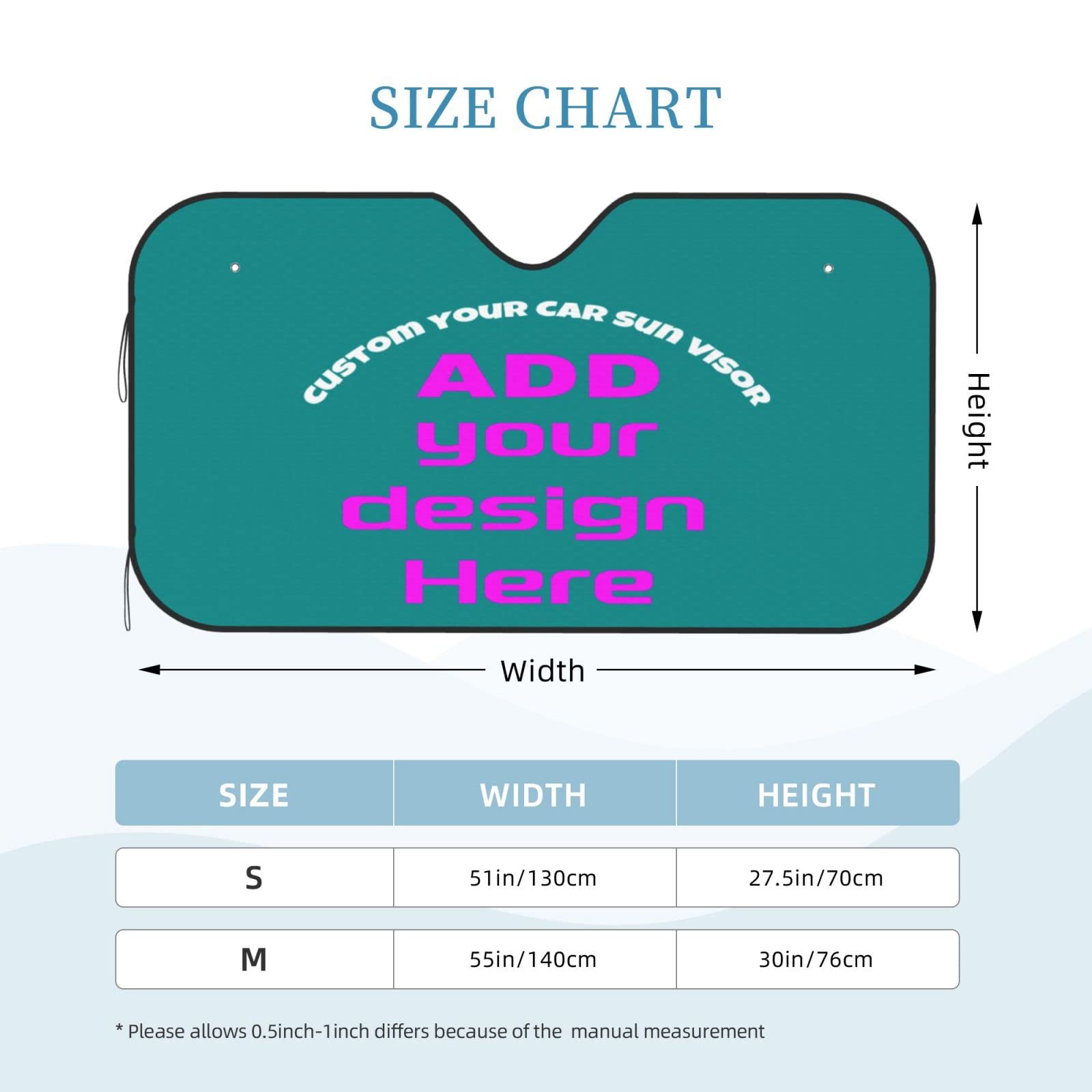 Custom Car Windshield Sunshade with Photo & Text - Foldable UV Protection Sun Visor for Cars | Personalized Sunshield for Parking & Road Trips