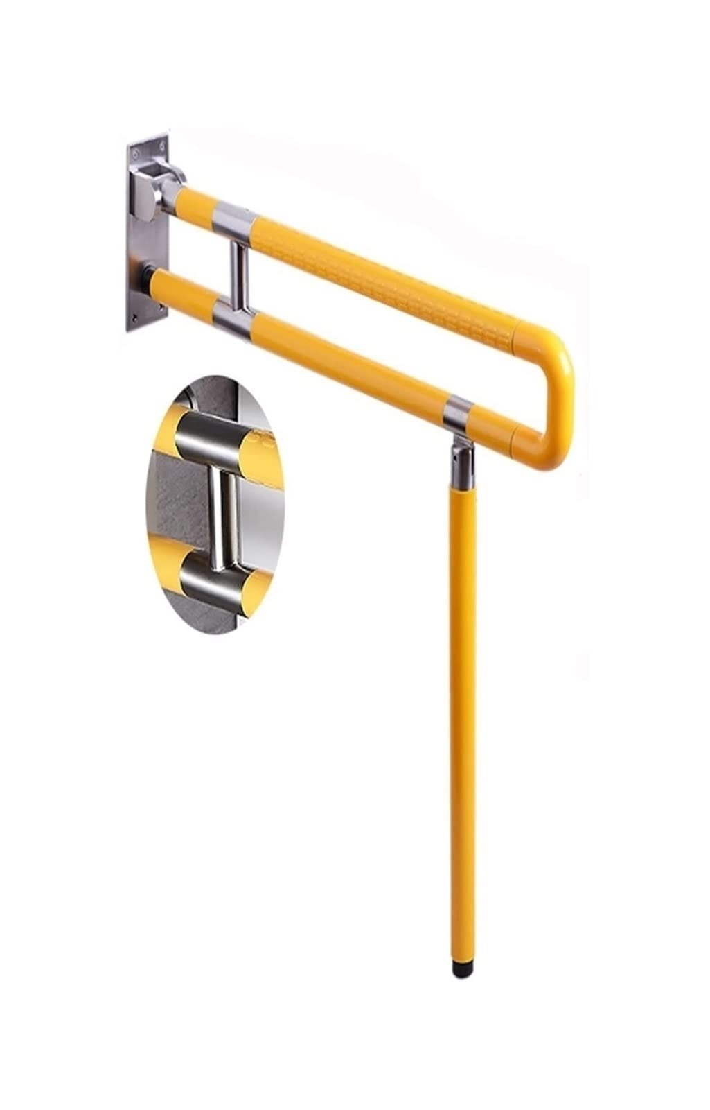 Foldable Non-Slip Bathroom Safety Grab Bar - Adjustable Toilet Stand Up Aid with Sturdy Armrest for Elderly & Disabled - Perfect for Bathroom, Shower & Toilet Safety Support