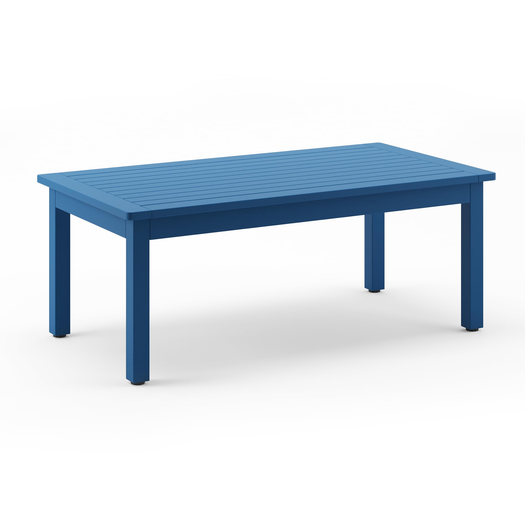 LUE BONA Outdoor Coffee Table - Weather-Resistant Rectangle Patio Table with Adjustable Leveling Feet for Deck, Pool, Balcony - Indoor & Outdoor Use - Navy Blue | Perfect for Backyard Relaxation, Poolside Lounging, and Outdoor Entertaining