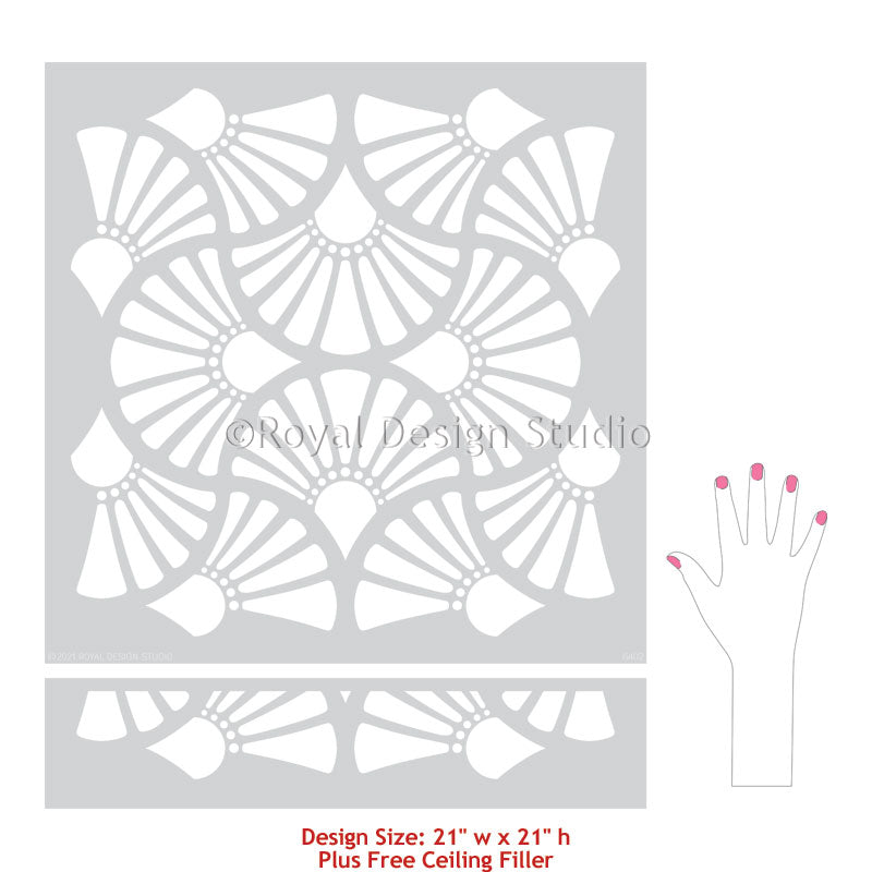 Asahi Wall Stencil - DIY Home Decor, Creative Painting Template for Walls, Furniture & Crafts - Perfect for Bedroom, Nursery, Living Room & Accent Walls