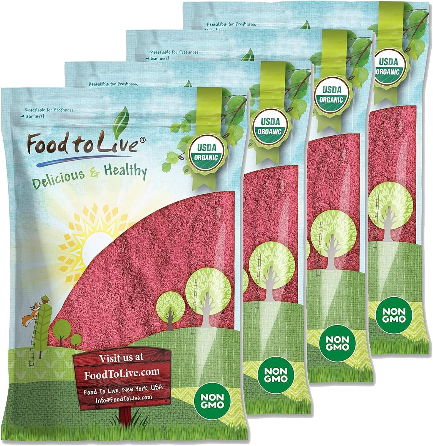 Organic Raspberry Powder 22 lbs - Non-GMO, Raw, Vegan Superfood Bulk | Rich in Amino Acids, Fatty Acids & Minerals | Perfect for Smoothies, Juices, Baking & Healthy Drinks | Great for Meal Prep, Weight Loss & Immune Support