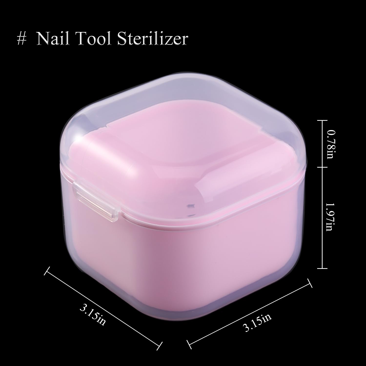 1Pcs Pink Nail Tool Sterilizer & Cleaning Box - UV Disinfection Container for Nail Drill Bits, Manicure Tools & Salon Accessories | Portable Sterilization Tray with Drain Basket | Perfect for Nail Salons, Home Manicures & Professional Use