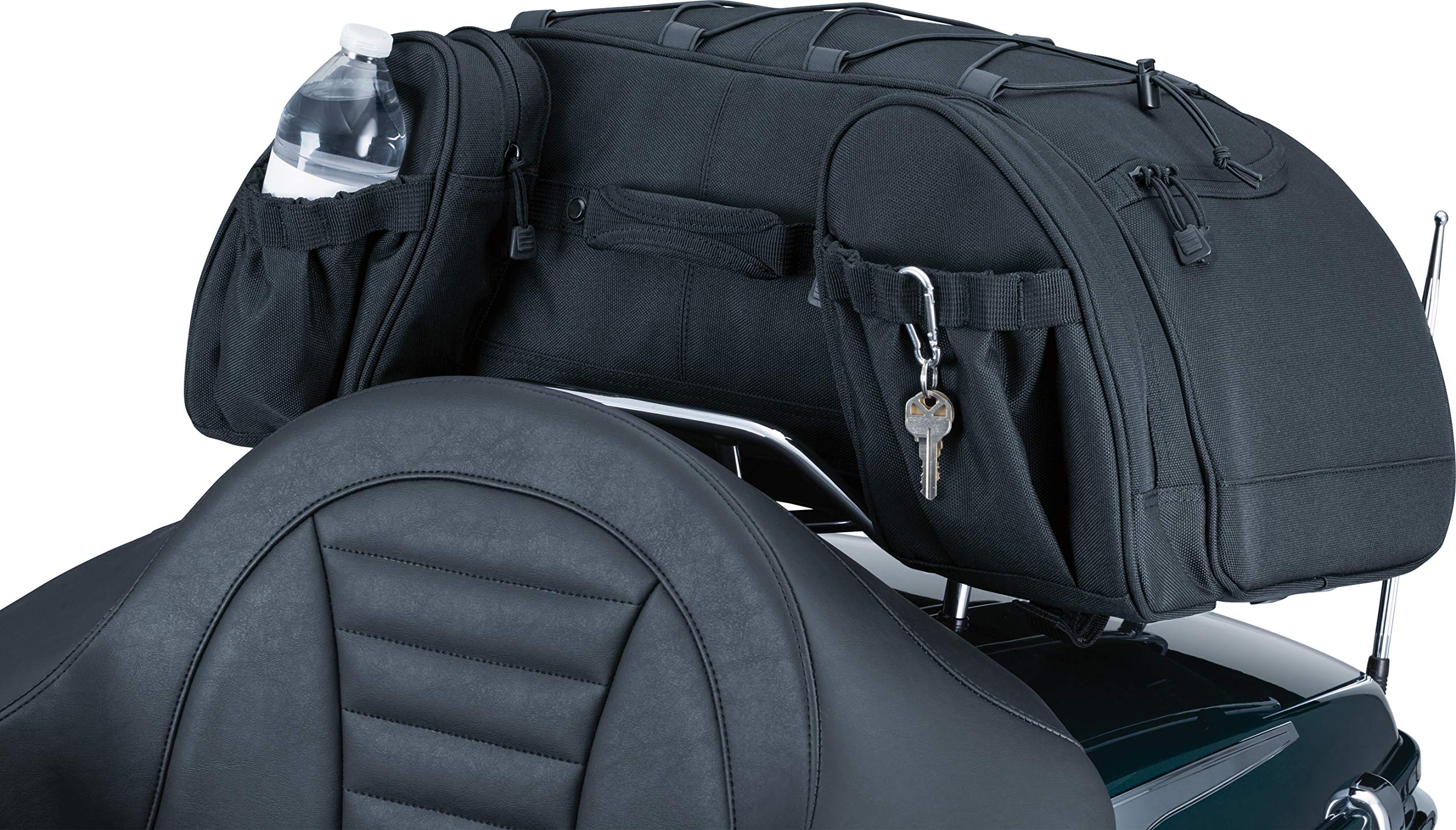 Kuryakyn 5281 Momentum Hitchhiker Motorcycle Travel Luggage - Waterproof Trunk Rack Bag for Harley, Touring & Cruiser Bikes (Black) | Perfect for Long Distance Rides & Road Trips