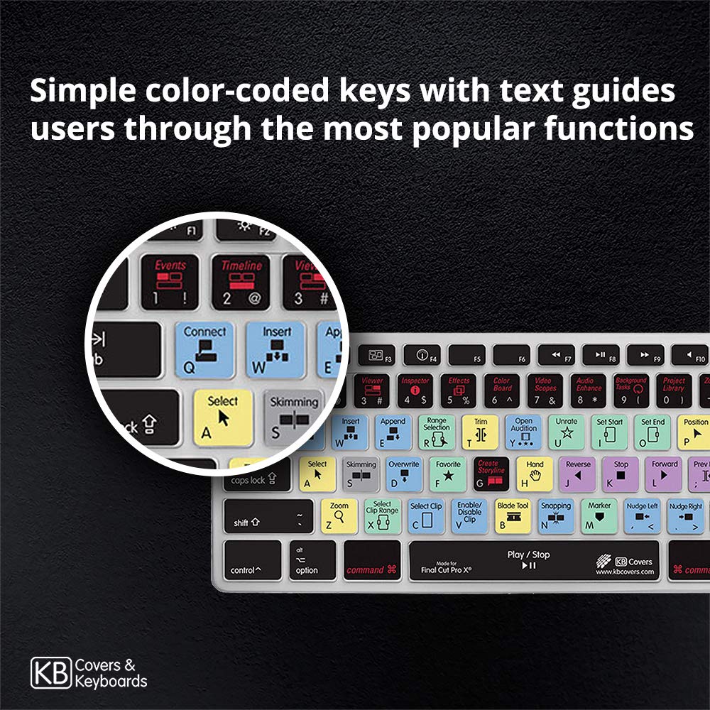 Final Cut Pro X Keyboard Cover for MacBook, MacBook Air & MacBook Pro - FCPX-M-CC-2 - Protective Silicone Skin for Video Editing & Content Creation