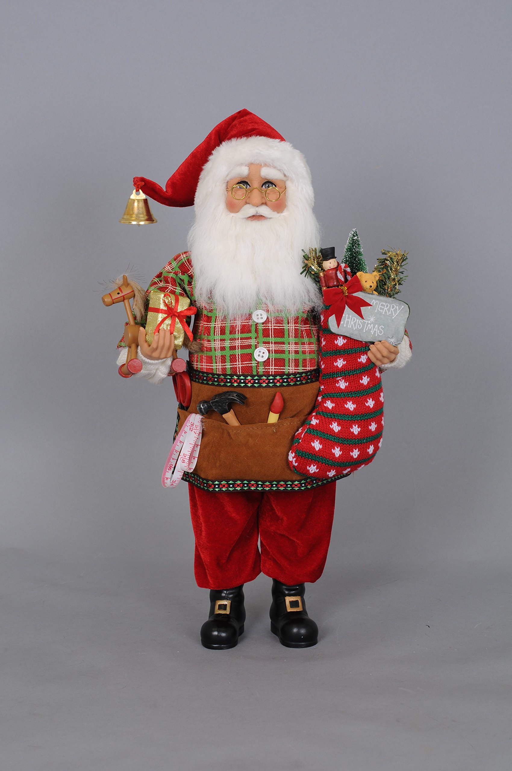 Karen Didion Santa Claus Toy - Handmade Christmas Decoration for Holiday Home Decor, Tree Ornament & Gift