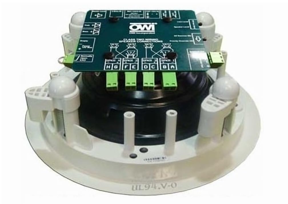 OWI AMP-HDTR6 20W Amplified Ceiling Speaker with Backcan & Tile Bridge - 25/70/100V Paging Transformer, 40W Max Power - Compatible with OWI IC6 In-Ceiling Speaker - Perfect for Home Theater, Background Music & Commercial Audio Systems
