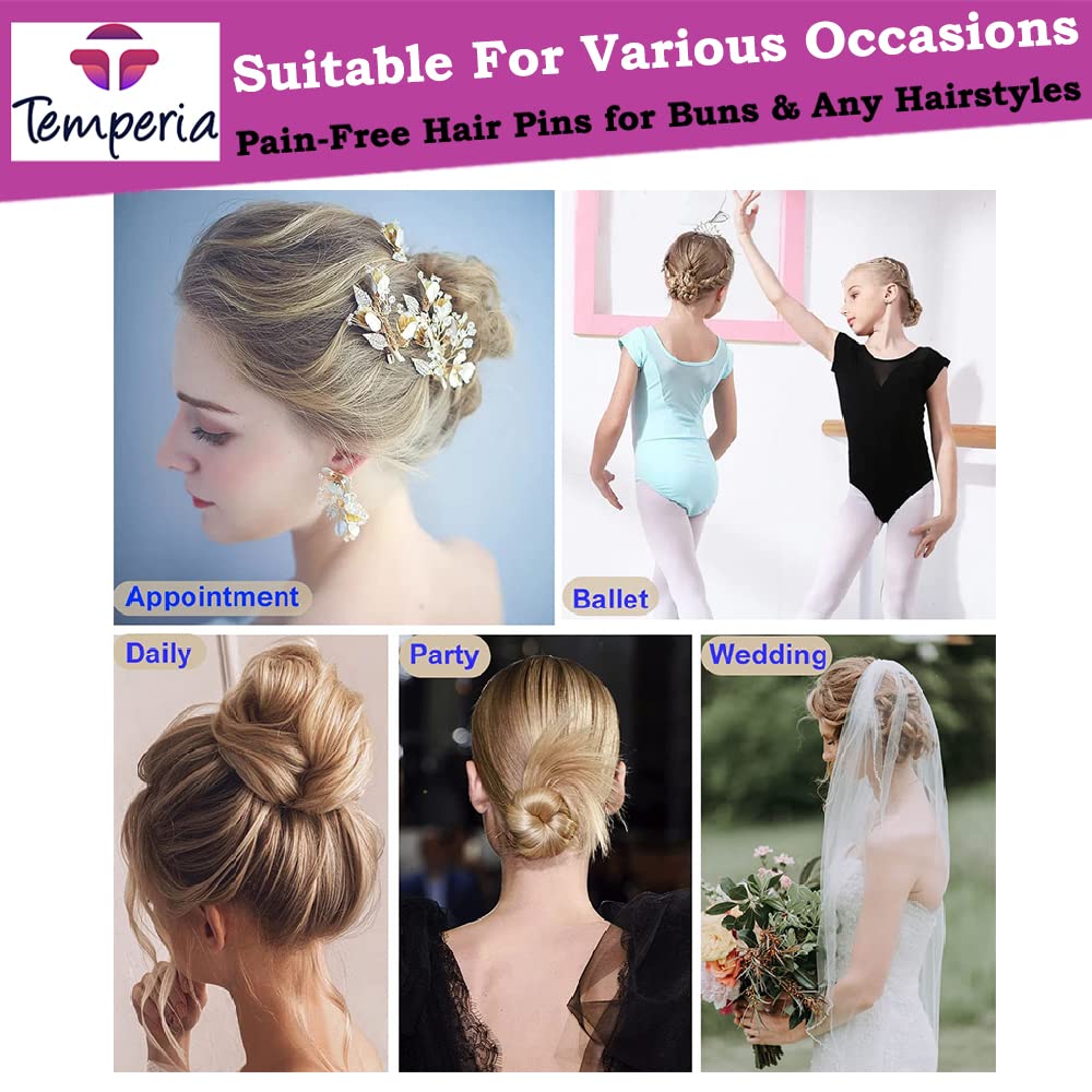 Temperia U-Shaped Hair Pins for Women - 100pcs Black Hair Clips with Storage Box (7cm) | Hair Styling Accessories for Updos, Braids & Bun Hairstyles | Perfect for Daily Use, Weddings & Special Occasions