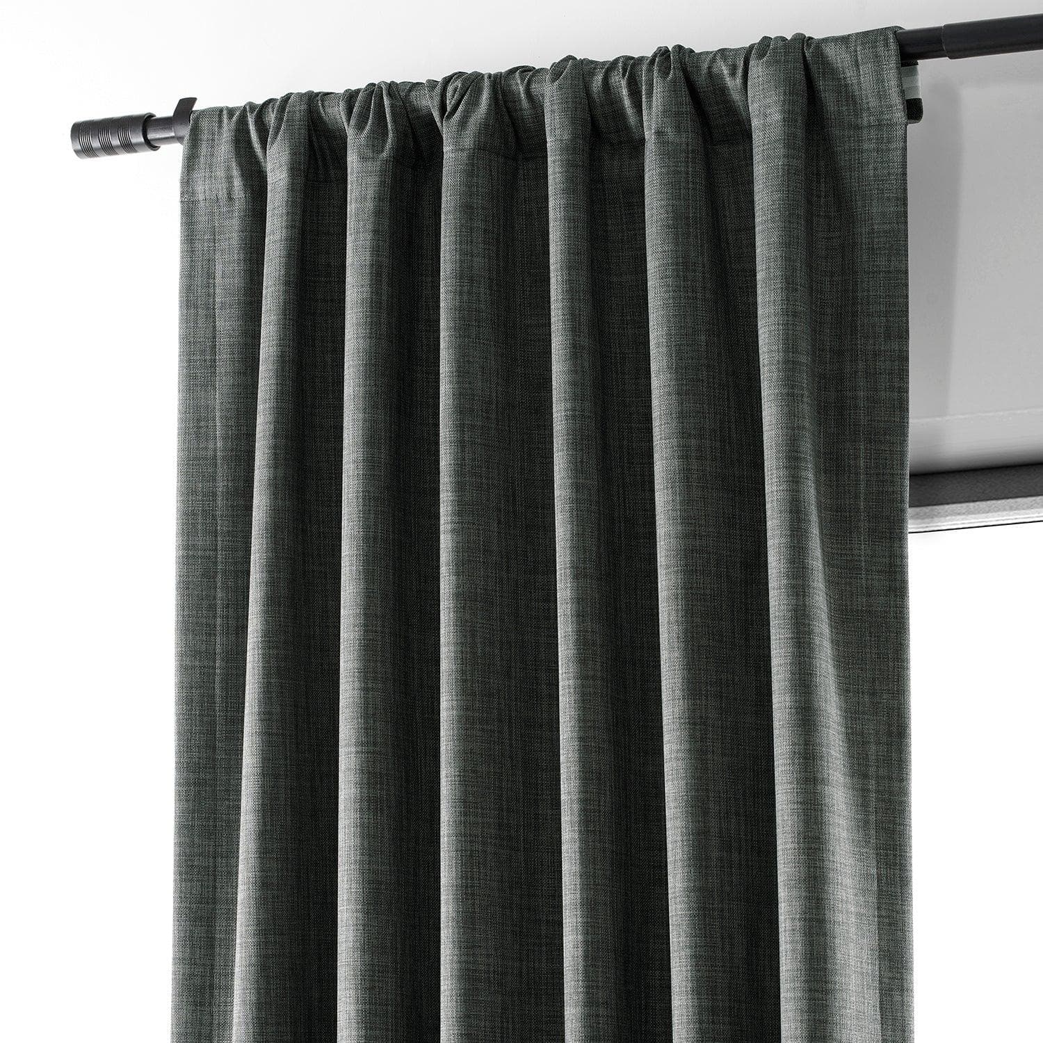 Premium Dark Grey Blackout Curtains - Thermal Insulated Linen Window Drapes for Bedroom & Living Room - Noise Reducing Hotel Style Curtain Panels (52x84 inches) - Perfect for Home Theater, Nursery & Shift Workers