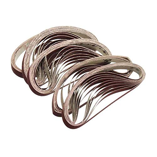 10Pcs 15X452mm Sanding Belts 60/80/100/120/240/400/600 Grit - Compatible with M10 Sander Adapter, Polishing Machine, Abrasive Tools - Perfect for Woodworking, Metal Finishing & DIY Projects