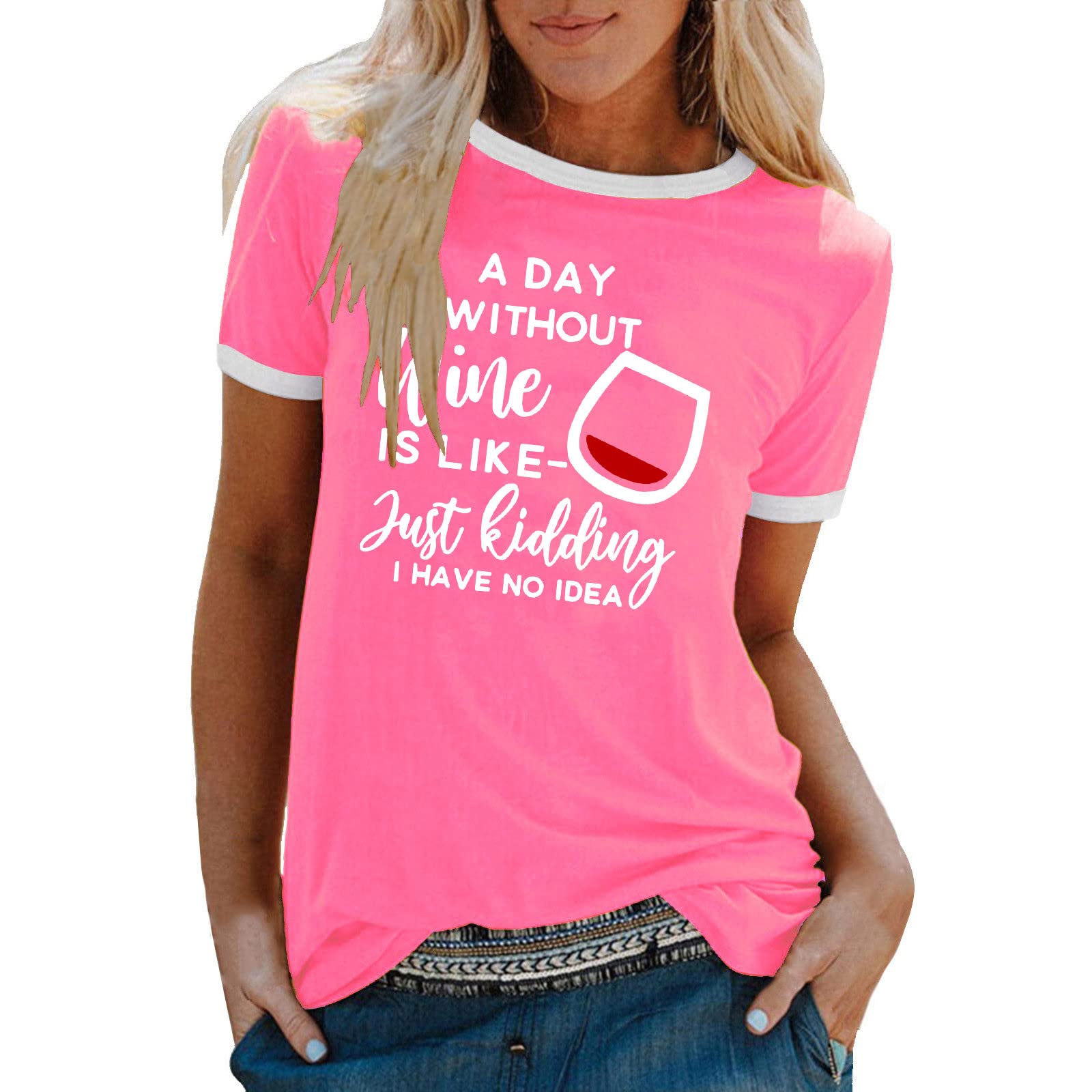 LCZIWO Women's Short Sleeve Graphic Tees - Cute Summer Funny Letter Print Tops, Casual Comfy Blouses for Everyday Wear | Perfect for Beach Outings, Weekend Hangouts & Casual Office Looks