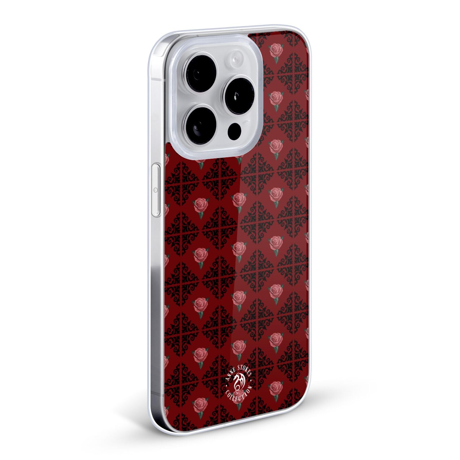 Officially Licensed Anne Stokes Gothic Logo Pattern Soft Gel Case for Apple iPhone 12 Pro Max - Perfect for Halloween, Gothic Fashion & Dark Aesthetic Phone Protection