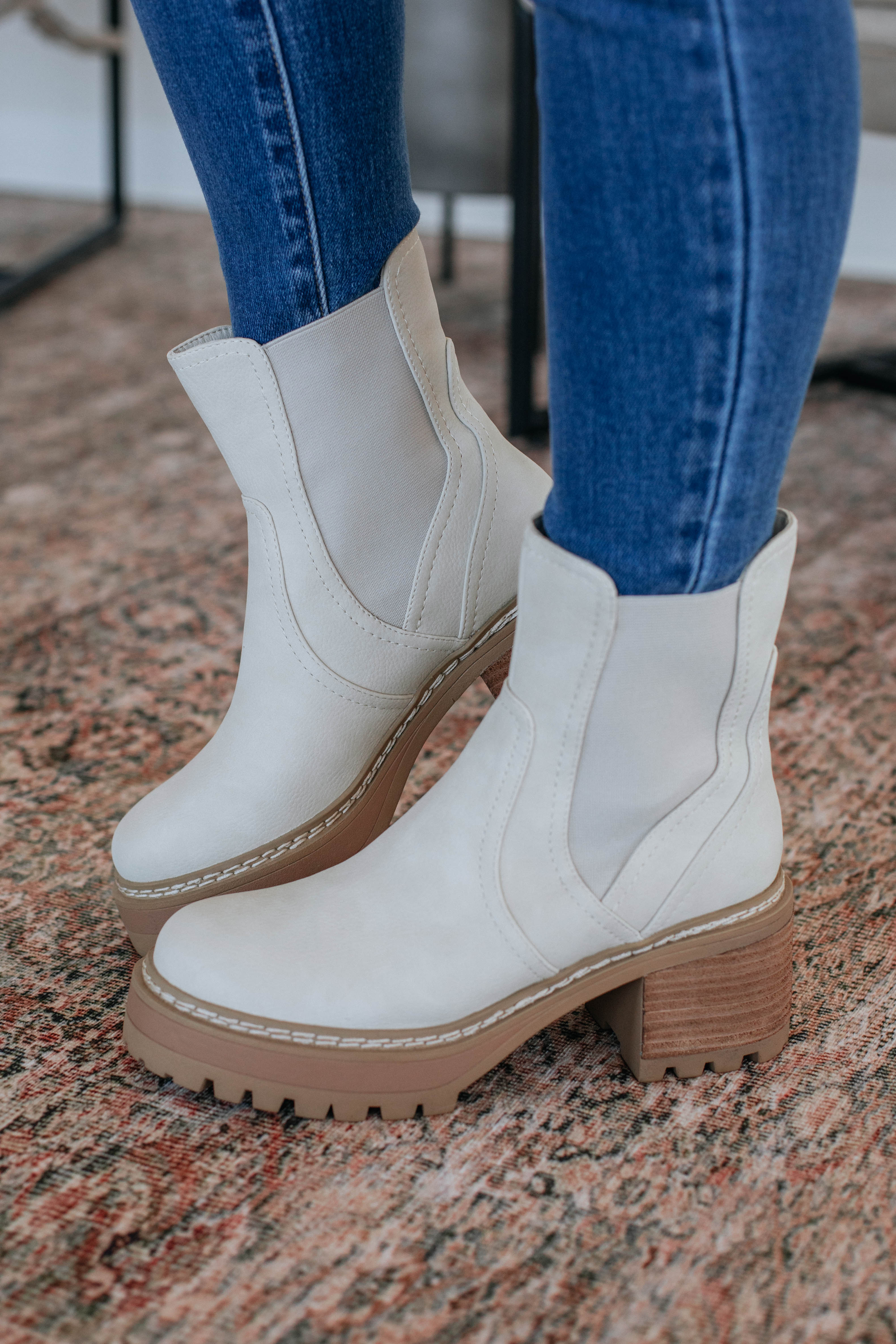 Prioritizing Me Women's Fashion Boots in Ecru - Stylish & Comfortable for Everyday Wear, Office, and Casual Outings