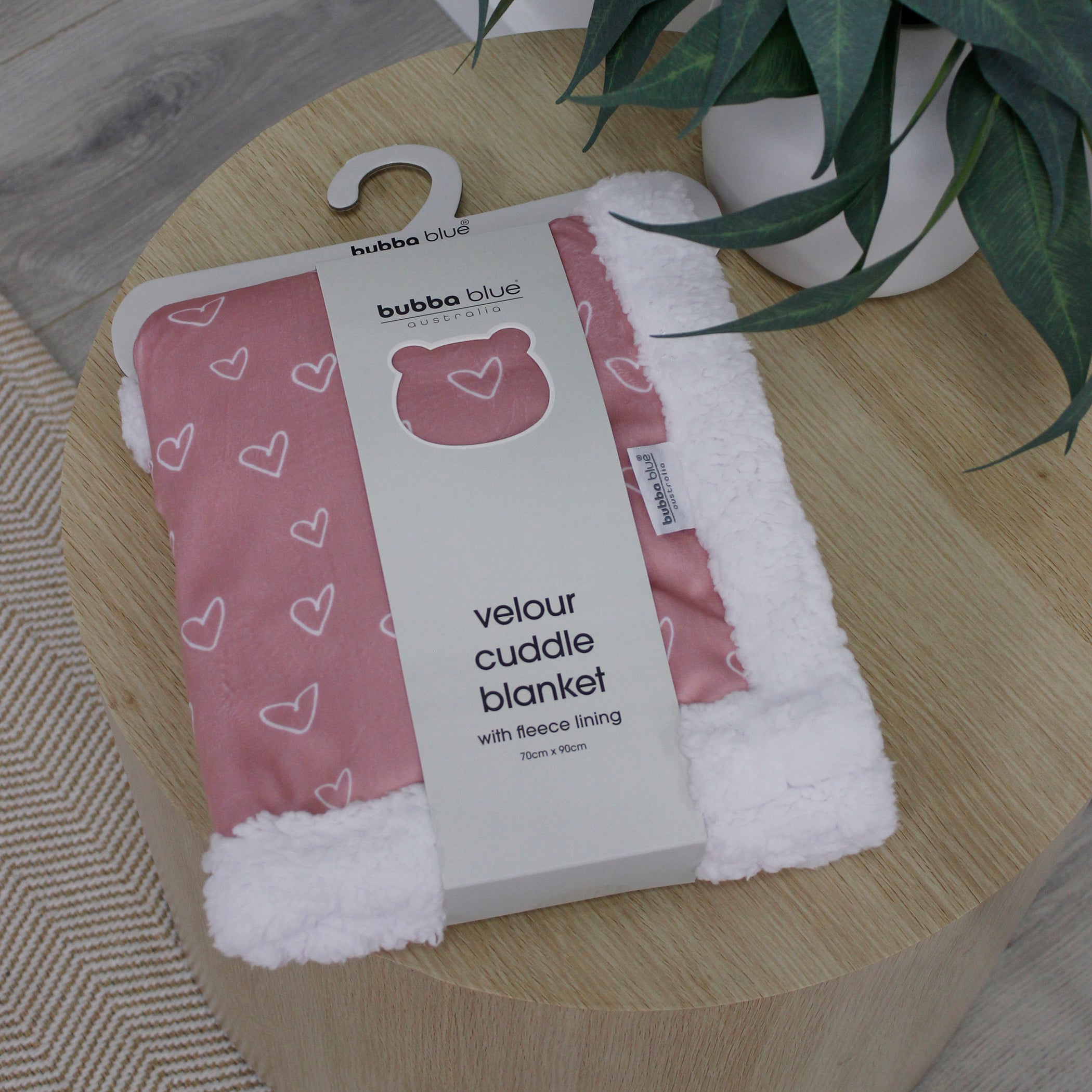Nordic Velour Cuddle Blanket with Fleece Lining - Soft Plush Berry Heart Design Throw Blanket for Bed, Sofa & Couch - Perfect for Cozy Nights, Movie Time and Home Decor
