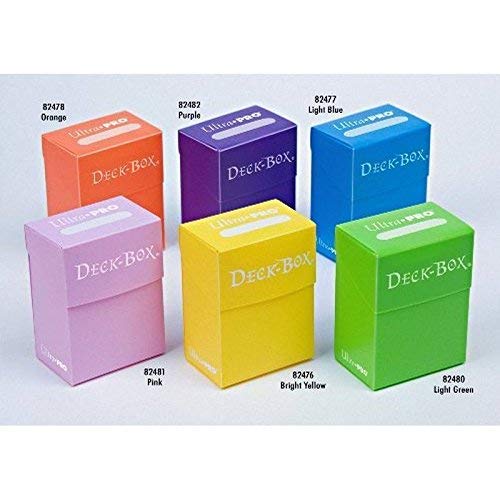 Ultra Pro Set of 6 Premium Deck Boxes - Orange, Purple, Light Blue, Pink, Yellow & Light Green | Perfect for MTG, Pokemon & Yu-Gi-Oh Card Storage & Organization