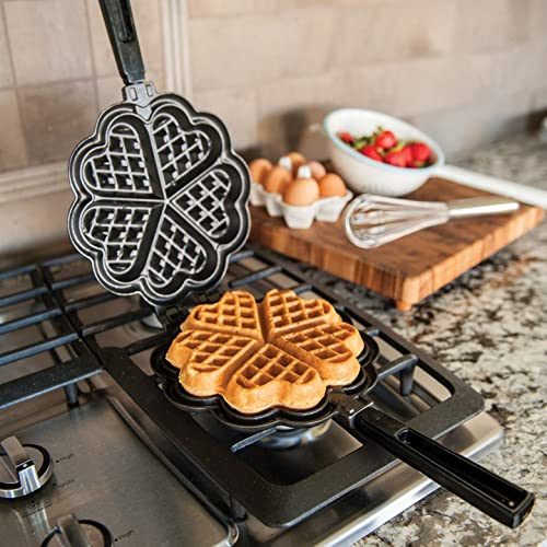 Nordic Ware 01705 Sweetheart Waffler - Cast Aluminum Mini Waffle Maker with 5 Heart-Shaped Cavities (3.5 inch) - Perfect for Valentine's Day Breakfast, Romantic Dates & Family Brunch