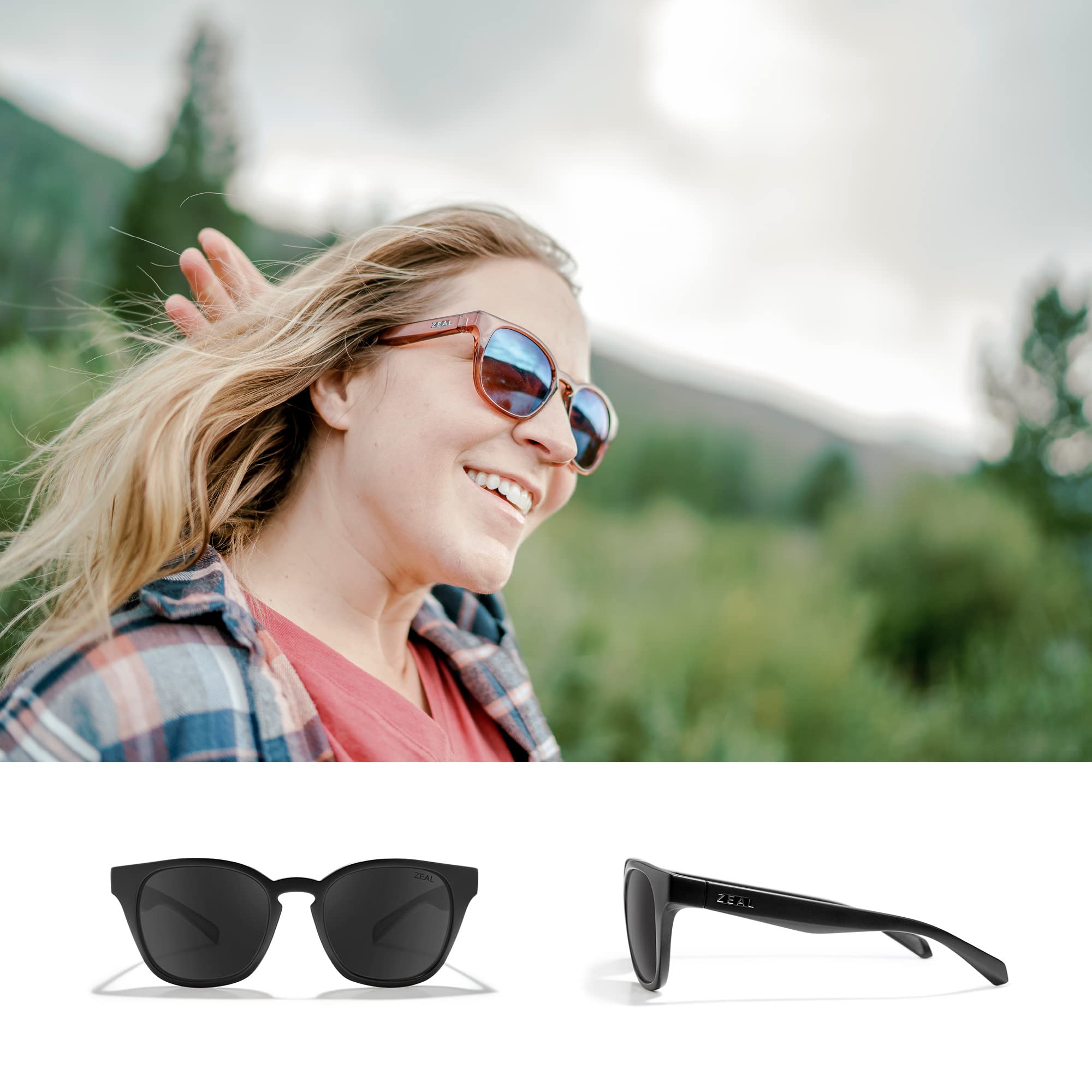 Zeal Optics Windsor Eco-Friendly Polarized Sunglasses for Men & Women – UV Protection & Stylish Plant-Based Frames for Outdoor Activities, Driving & Beach