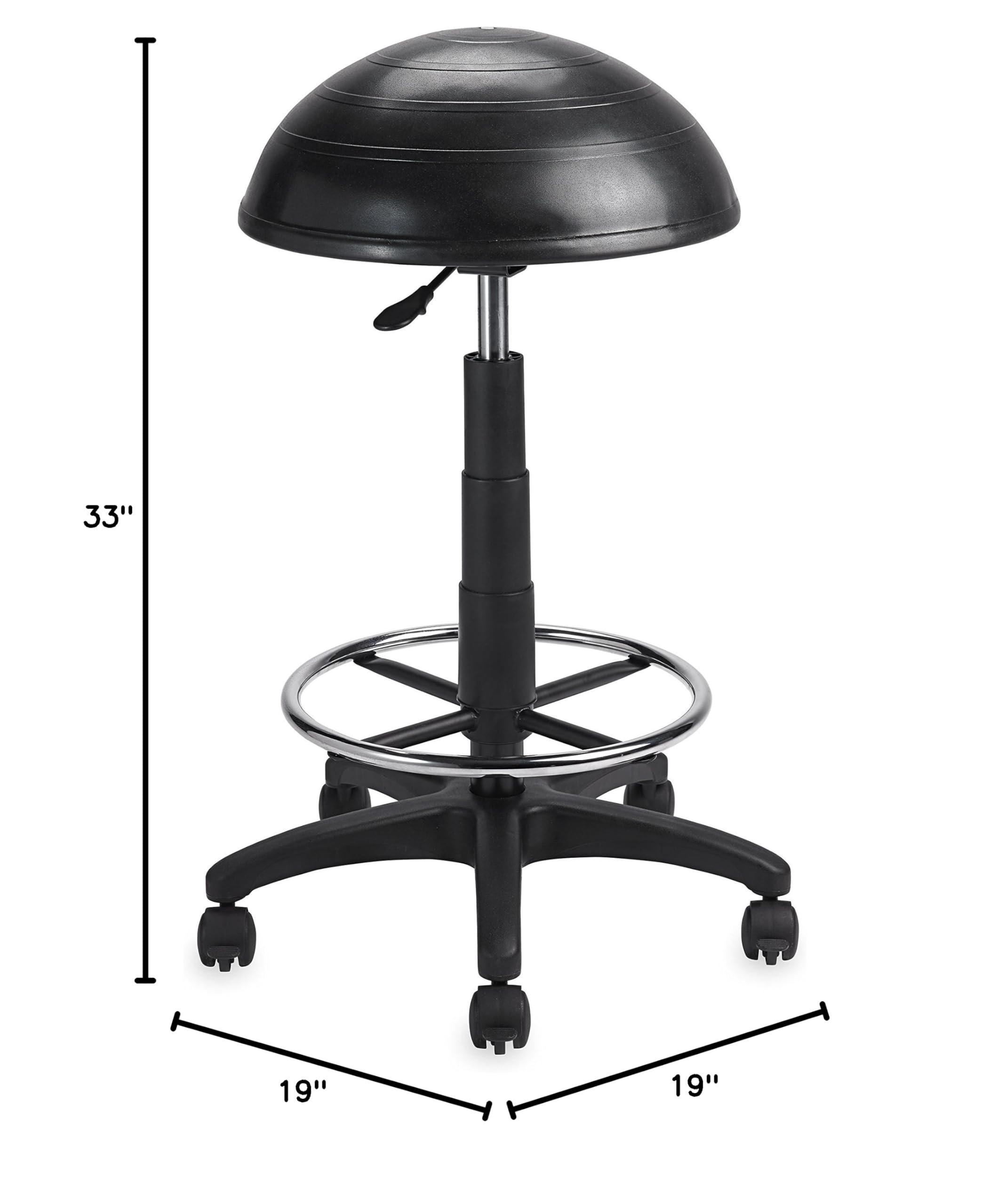 Gaiam Balance Ball Chair Stool - Adjustable Stability Ball for Office & Home Workstation - Ergonomic Half-Dome Yoga Ball Seat for Posture Support & Core Strength Training - Perfect for Standing Desk Users & Active Sitting