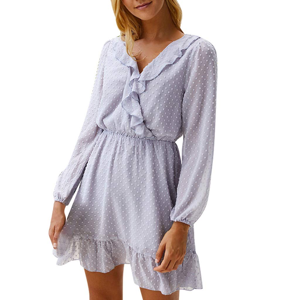 Tiehua Women's Ruffle Cocktail Dress - Elegant Summer Shirt Dress for Date Night & Casual Wear, Perfect for Petite Women | Great for Parties, Weddings & Outdoor Events