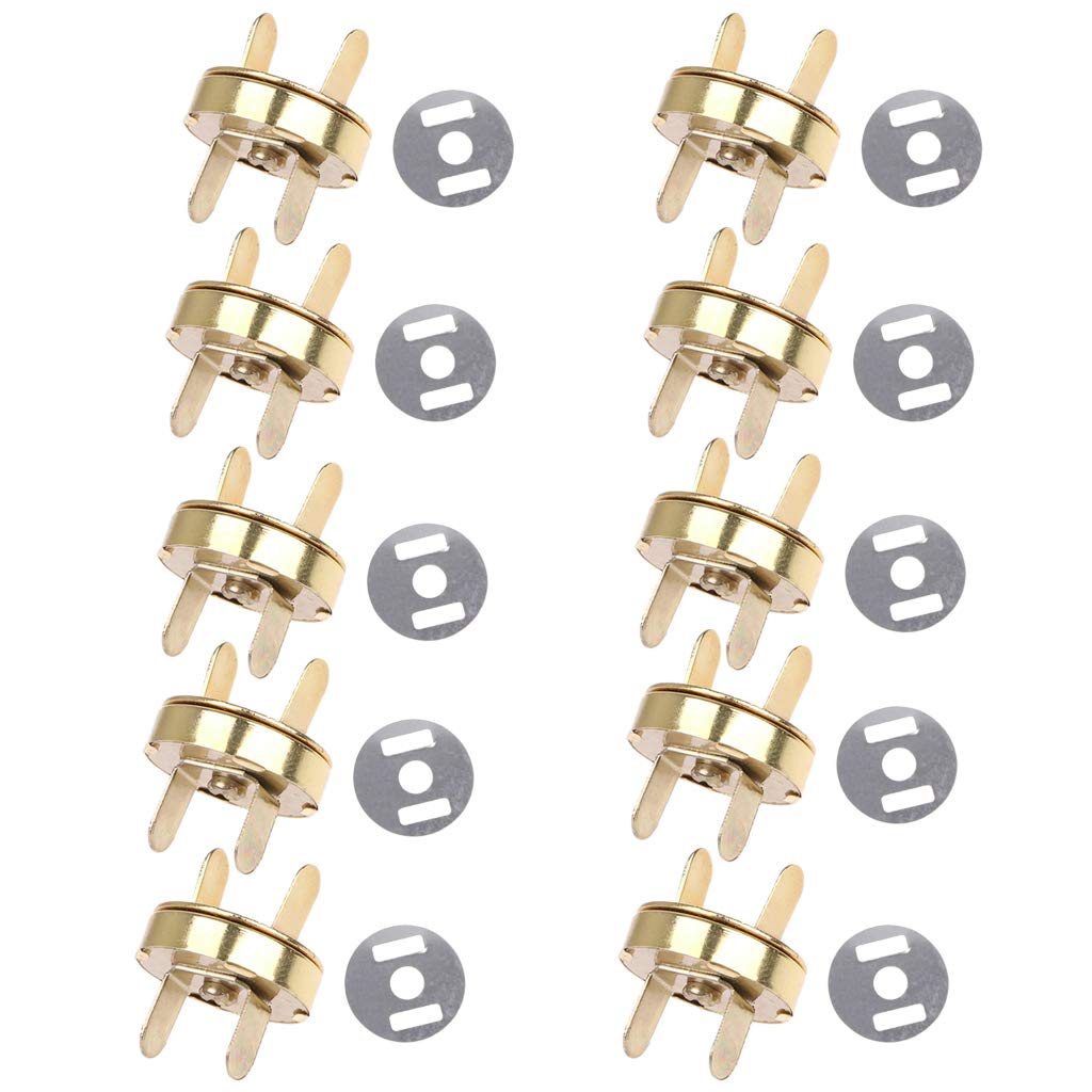 Magnetic Snap Buttons for Bags - 10 Pack Strong Metal Clasps for Leather Purses, Handbags, Backpacks & DIY Crafts - Secure Fastener for Easy Open/Close | Perfect for Sewing Projects & Bag Repair