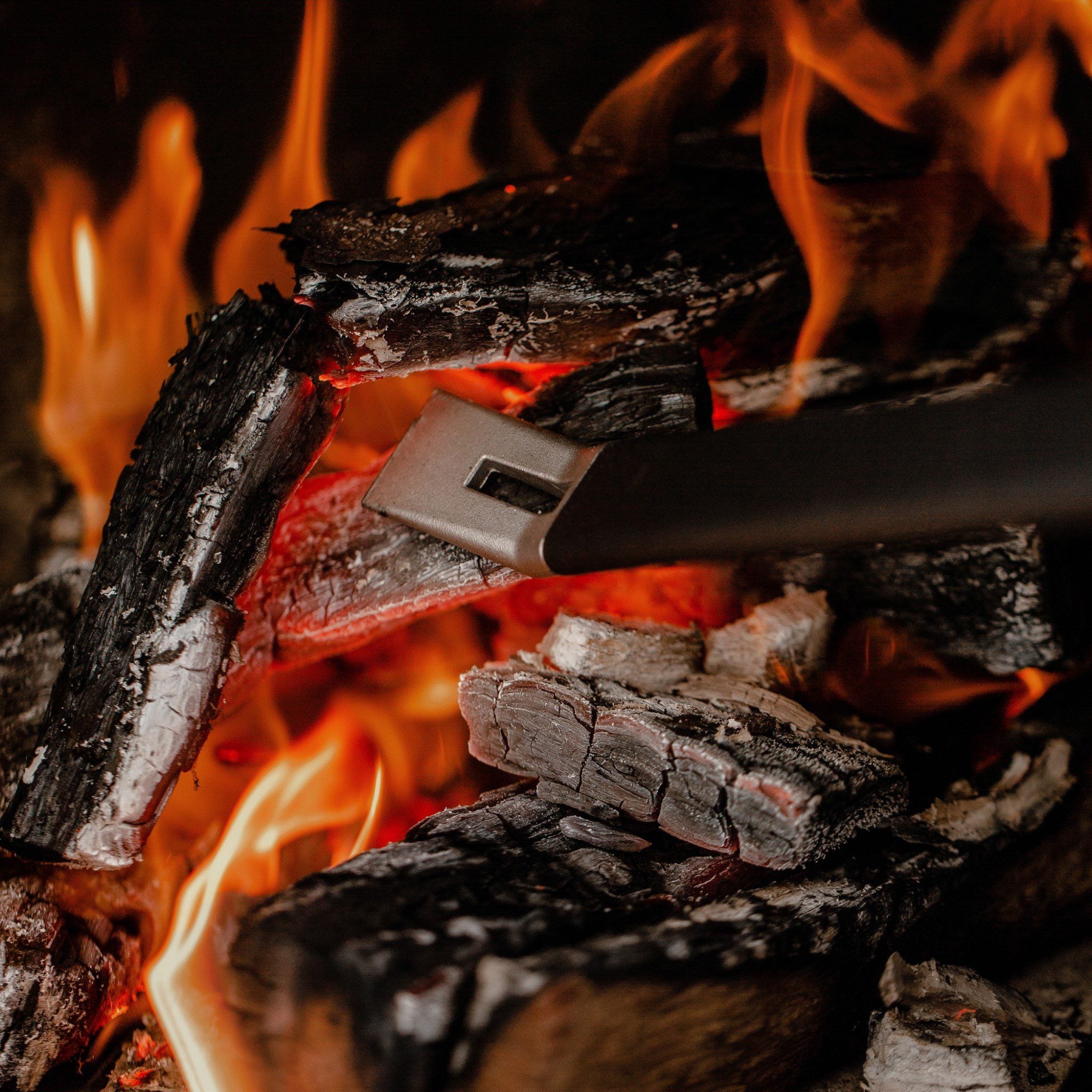 EKTA LIVING Firekeeper Fire Tool - Heavy Duty Black Fireplace Poker for Wood Stove, Campfire & Outdoor Fire Pit - Perfect for Fireplace Accessories & BBQ Grill Tools