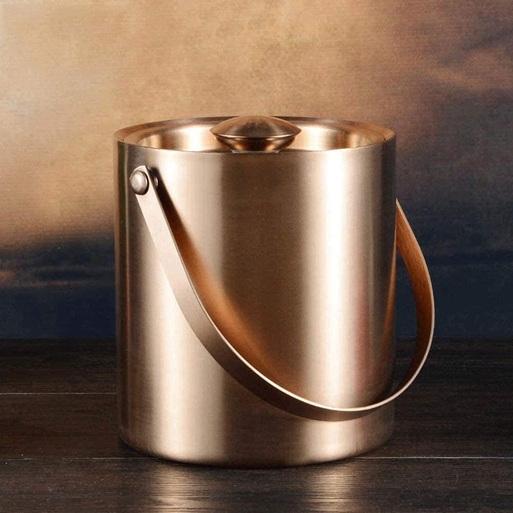 Premium Stainless Steel Double Walled Ice Bucket - Large Insulated Ice Cube Container for Cocktails, Wine & Beverages - Perfect for Home Bars, Parties & Outdoor Gatherings