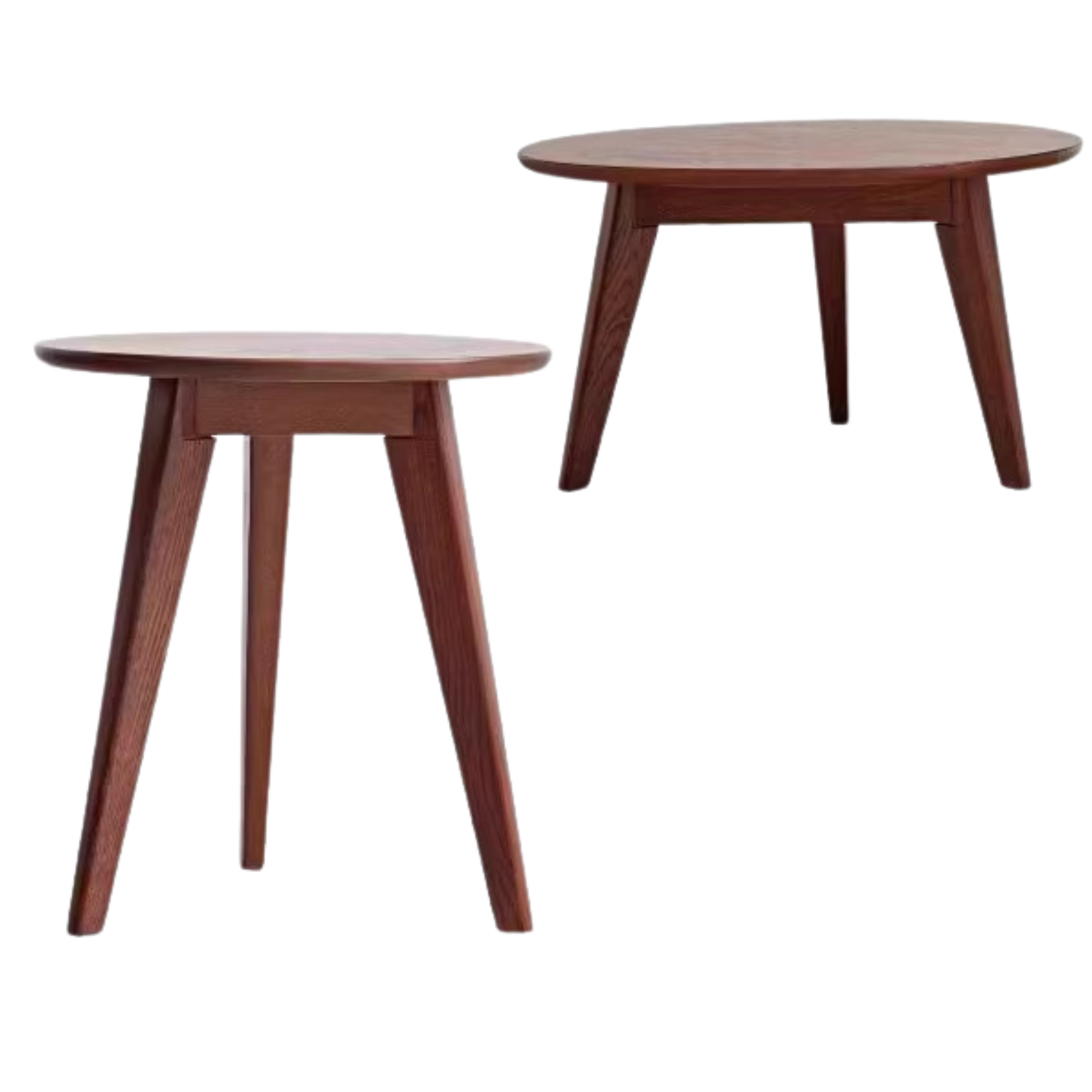 17.7x17.7x19.7 inch / 45x45x50сm + 23.6x23.6x13.4 inch / 60x60x35сm / Walnut color / Set of 2 round table /WORLDWIDE SHIPPING 5-6 WEEKS