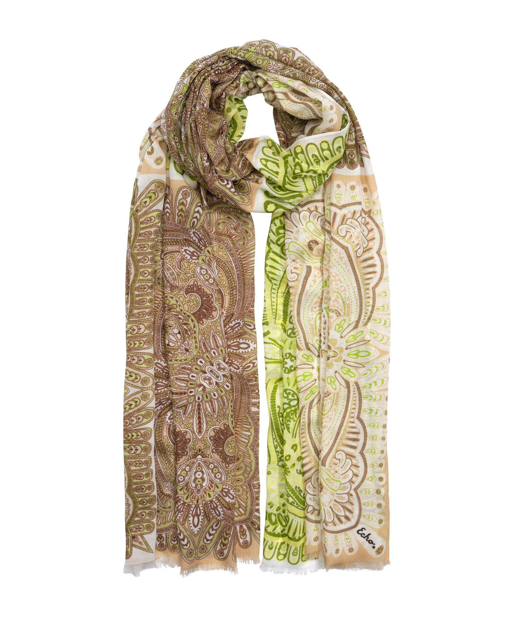 Handmade Patchwork Tile Wrap Scarf - Boho Chic Fashion Accessory for Women, Perfect for Layering, Beach Cover-Ups, and Festival Outfits