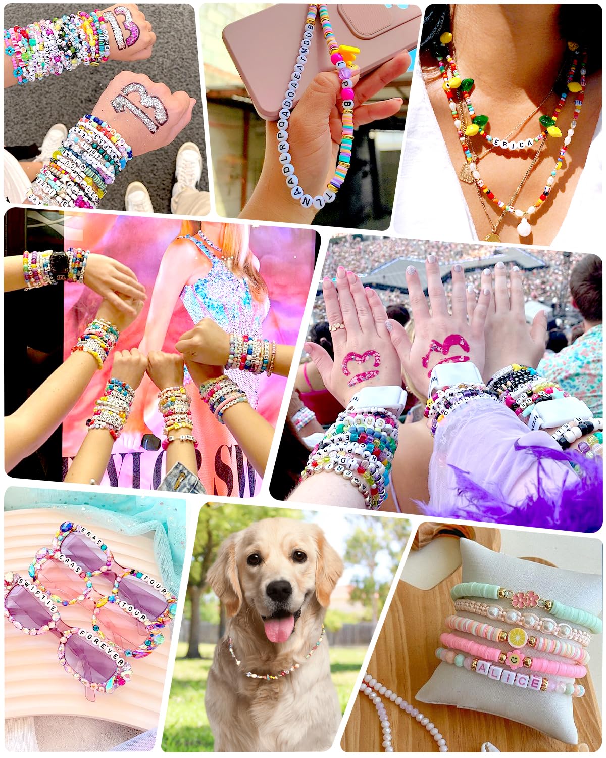 1640Pcs Letter Beads Jewelry Making Kit - 39 Styles Alphabet & Number Beads for Friendship Bracelets, DIY Craft Gifts for Teen Girls Ages 6-12 (Black Letters on White Beads) - Perfect for Birthday Parties, Summer Camp Activities & Creative DIY Projects