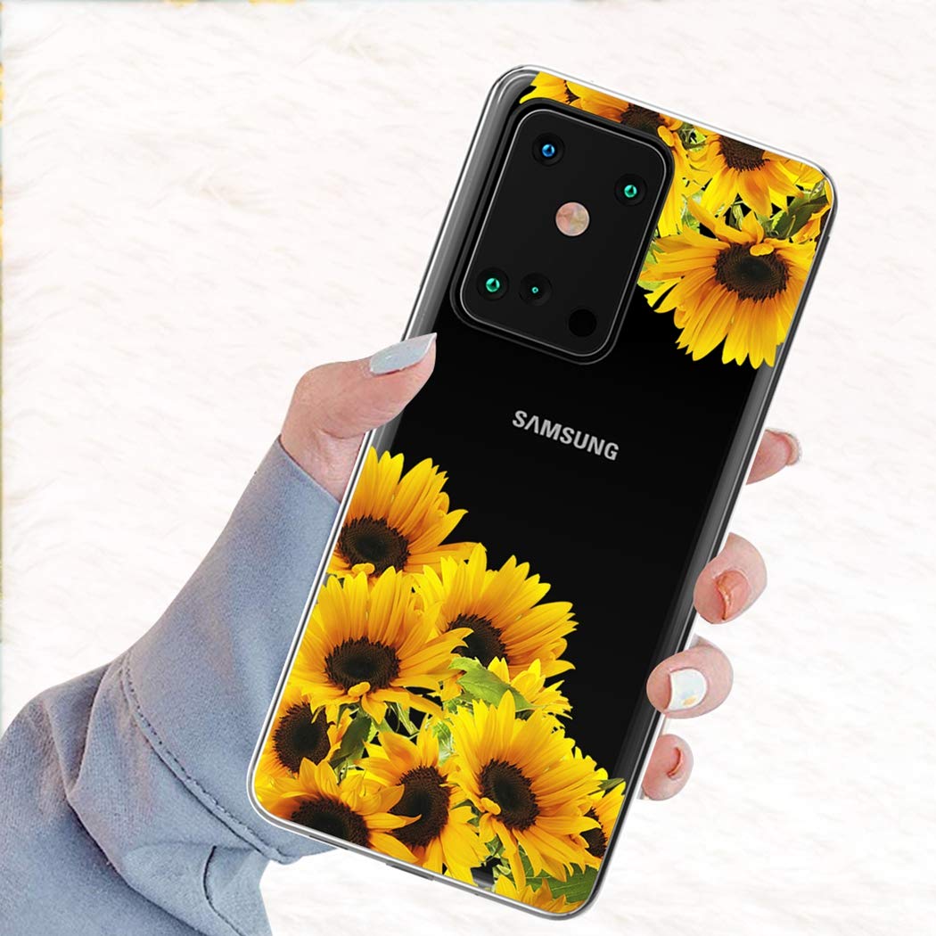 **Samsung Galaxy S20 Ultra 5G Case - Cute Clear Slim Shockproof Soft TPU Protective Cover with Sunflower Design for Girls - Perfect for Everyday Use, Travel & Outdoor Activities**