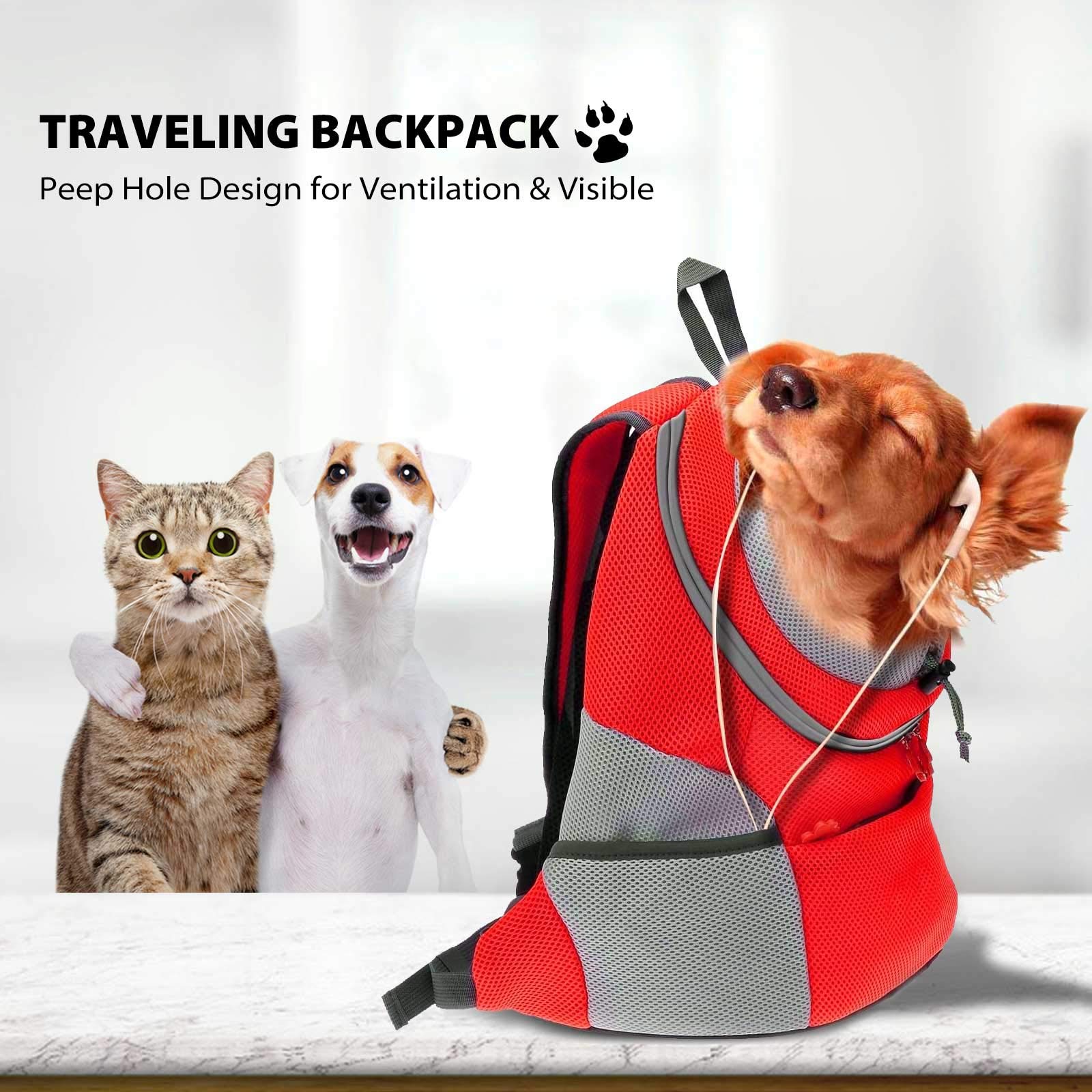 Dog Backpack Carrier for Small Dogs & Cats - Breathable Pet Travel Carrier Backpack with Storage | Perfect for Hiking, Air Travel & Outdoor Adventures