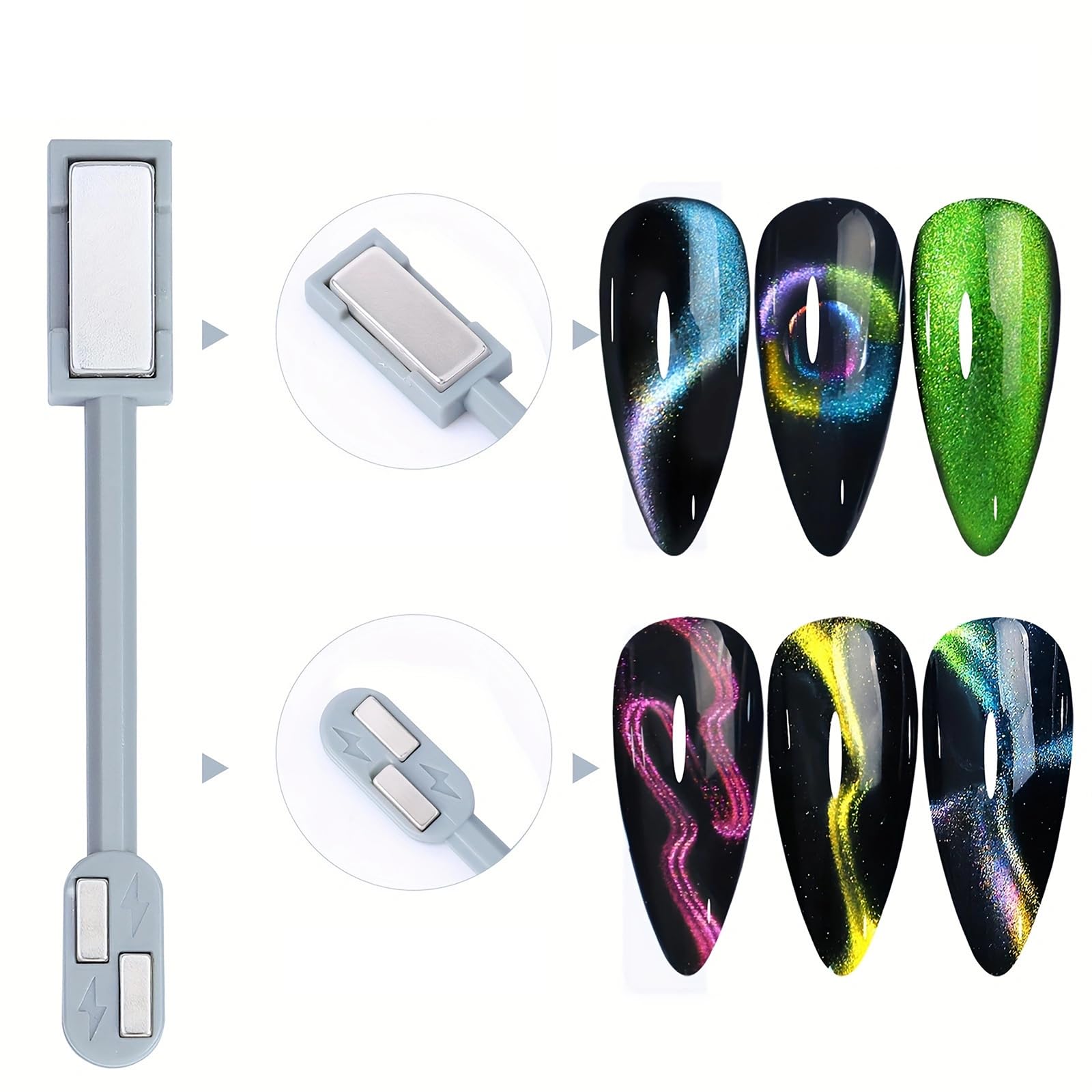 13pcs Cat Eye Nail Magnet Set - Salon Strong Magnetic Polish Tool for Nail Art