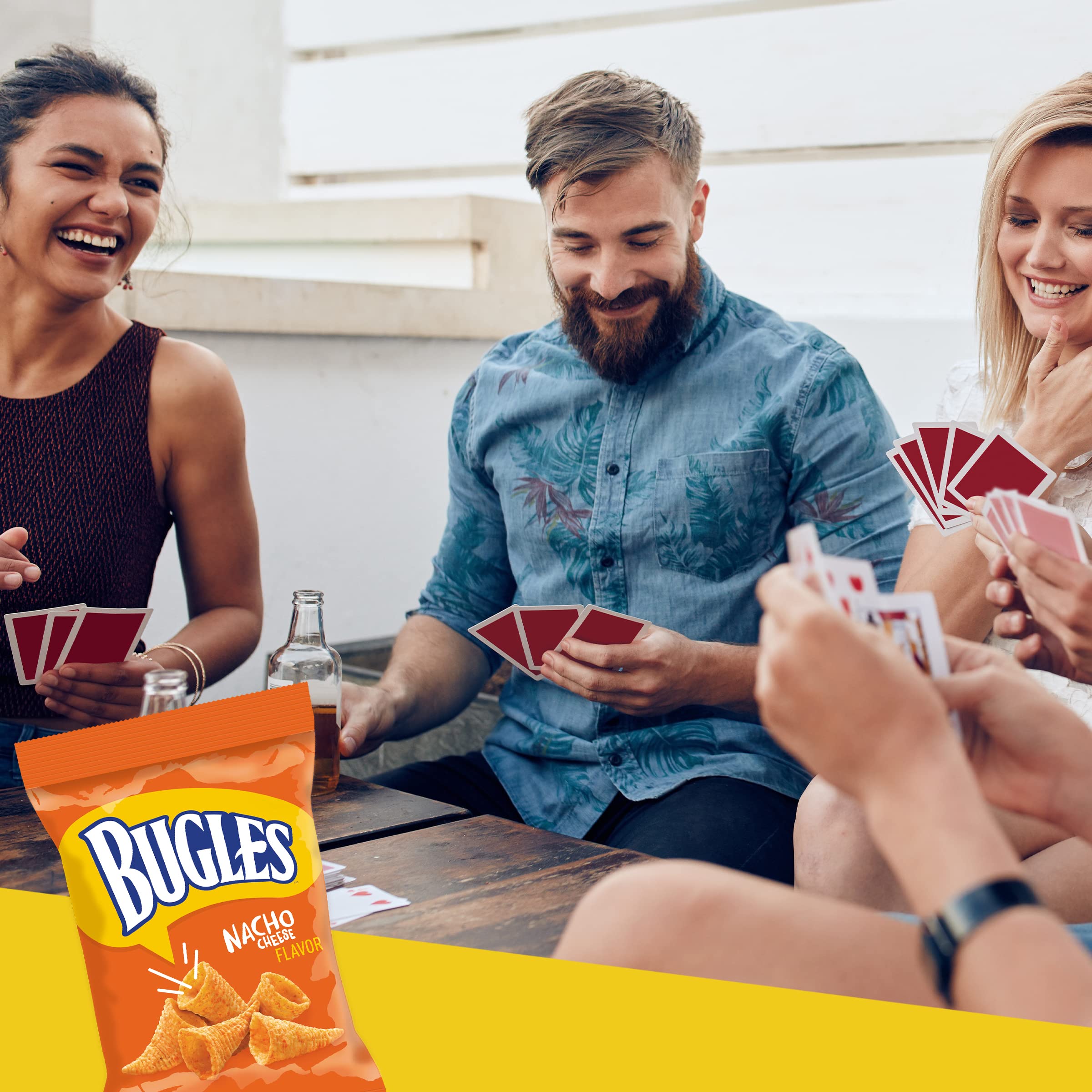 Bugles Nacho Cheese Corn Snacks - 7.5 oz Pack of 8 - Crunchy Party Snacks for Movie Nights, Road Trips & Game Day Gatherings