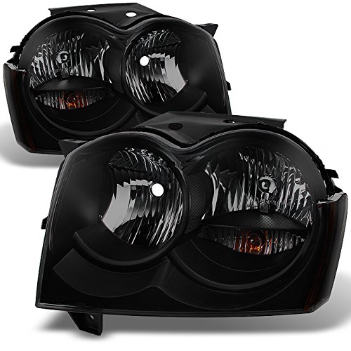 AKKON Replacement Headlights for Jeep Grand Cherokee - Black LED Headlamp Assembly Pair (Driver & Passenger Side) | Off-Road & Night Driving Upgrade