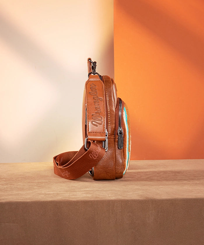 Wrangler Aztec Knitted Sling Bag - Stylish Crossbody Purse for Women & Men - Perfect for Travel, Hiking & Everyday Use