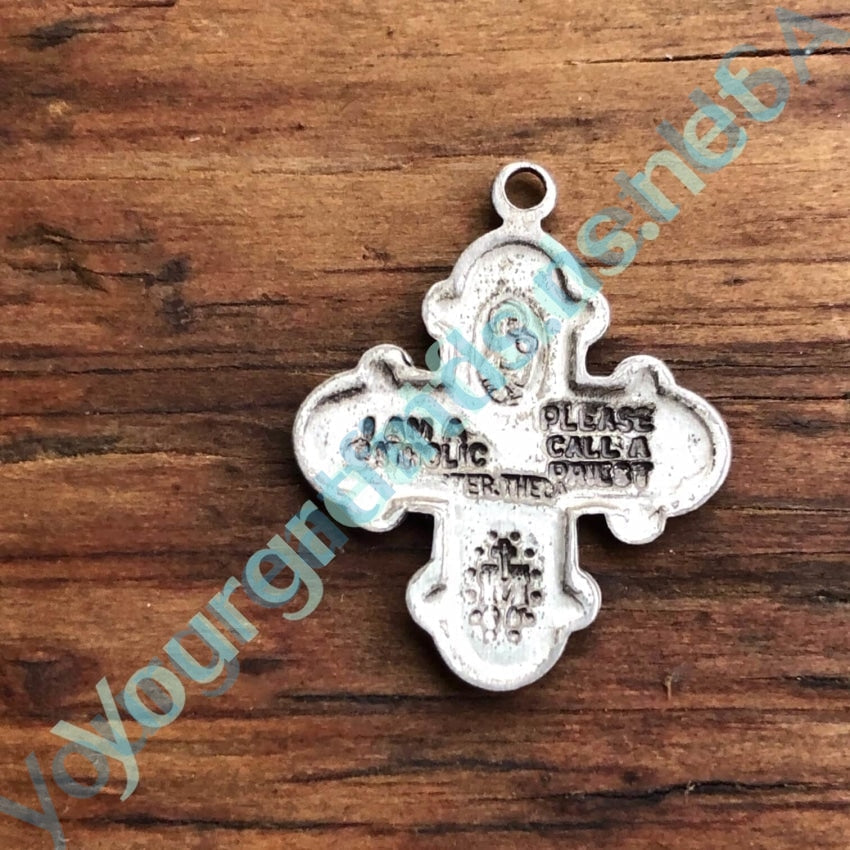 925 Sterling Silver Devotional Four Way Cross Pendant - Religious Jewelry for Women & Men - Perfect for Church, Baptism, Gifts & Everyday Wear